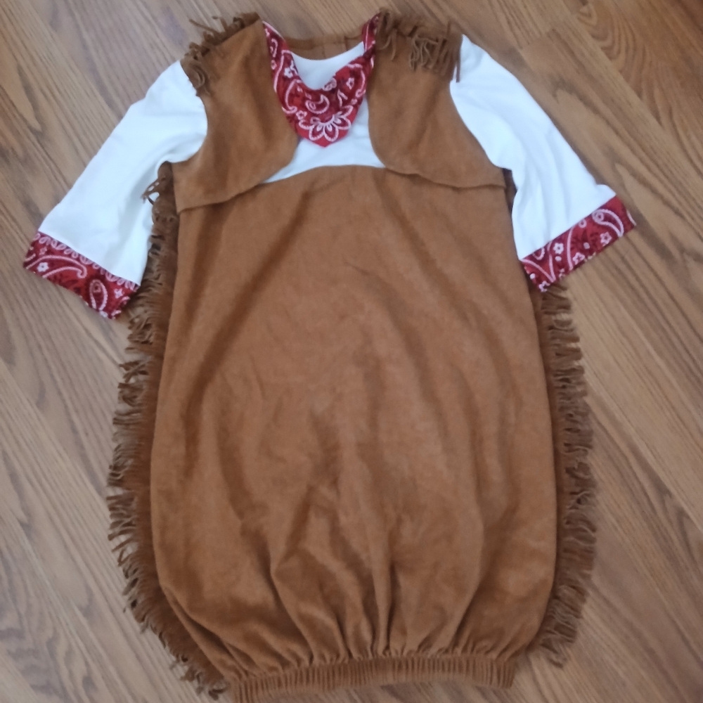 Kids Brown and‎ White Cowboy Costume Size 0-9
